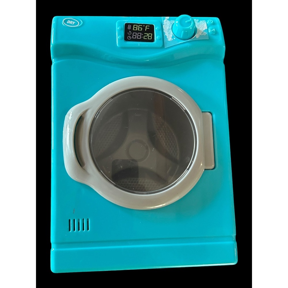 American Girl Dryer Teal and Grey Front Loading Appliance with Digital Display